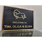 Black finish brass plates engraving, custom sizes available